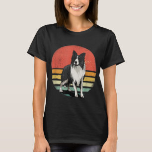 Rand Collie Hondenliefhebber Retro 70s Dog Pet T-shirt