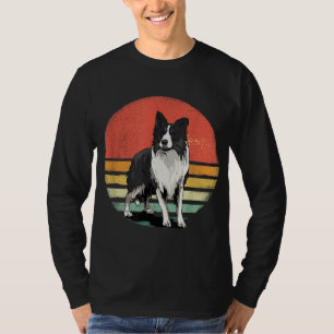 Rand Collie Hondenliefhebber Retro  70s Dog Pet T-shirt