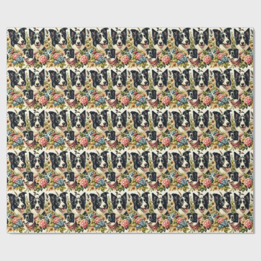  rand collie illustratie cadeaupapier (Vlak)