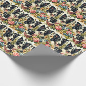  rand collie illustratie cadeaupapier (Hoek)