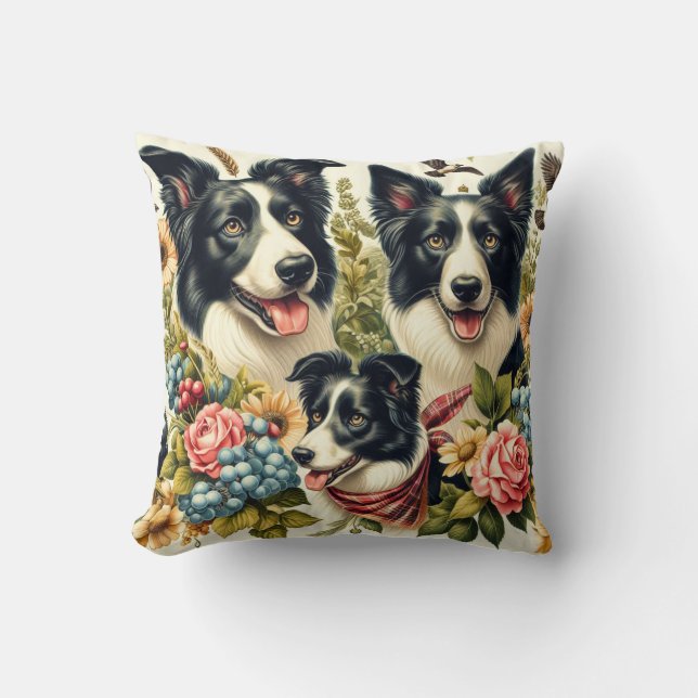  rand collie illustratie kussen (Voorkant)