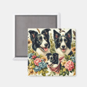 rand collie illustratie magneet (Voorkant / Achterkant)