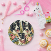  rand collie illustratie papieren bordje (Feest)