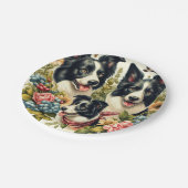  rand collie illustratie papieren bordje (Gekanteld)