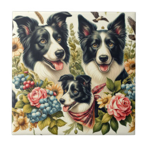 rand collie illustratie tegeltje