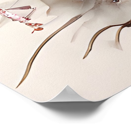 Rand Collie Inktportret Poster (Hoek)