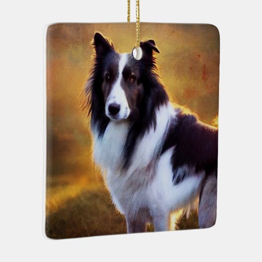 Rand collie keramisch ornament (Rechts)