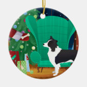 Rand Collie kerstkerstkerstcadeau Keramisch Ornament (Voorkant)