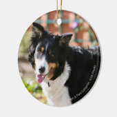 Rand Collie Panting 1 Keramisch Ornament (Links)