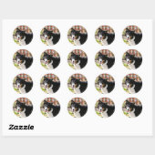 Rand Collie Panting 1 Ronde Sticker (Vel)