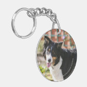 Rand Collie Panting 1 Sleutelhanger (Voorkant Links)