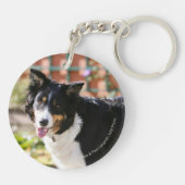 Rand Collie Panting 1 Sleutelhanger (Achterkant)