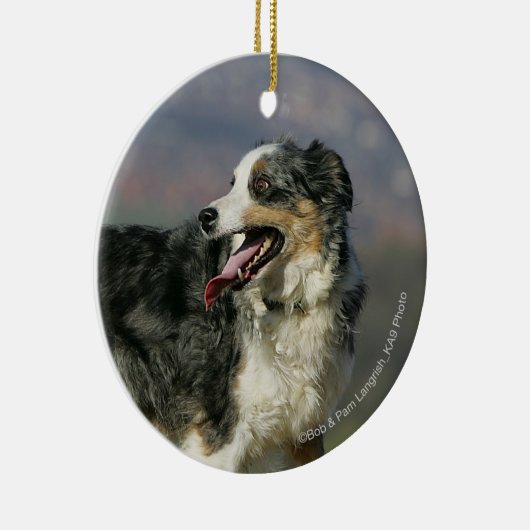 Rand Collie Panting 2 Keramisch Ornament (Rechts)
