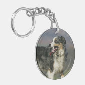 Rand Collie Panting 2 Sleutelhanger (Voorkant Links)