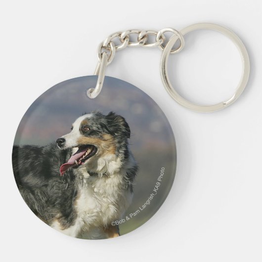 Rand Collie Panting 2 Sleutelhanger (Achterkant)