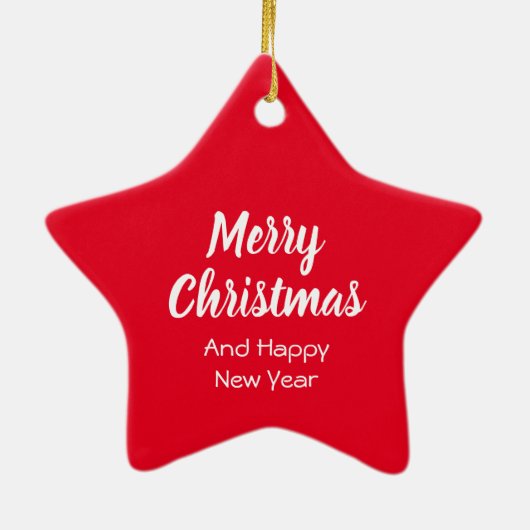 Rand Collie Red Dog & Green Bow Kerstmis Keramisch Ornament (Achterkant)