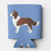 Rand Collie Red Hondenras Side Uitzicht Silhouette Blikjeskoeler (Achterkant)