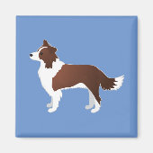 Rand Collie Red Hondenras Side Uitzicht Silhouette Magneet (Voorkant)