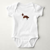 Rand Collie Red Hondenras Side Uitzicht Silhouette Romper (Voorkant)