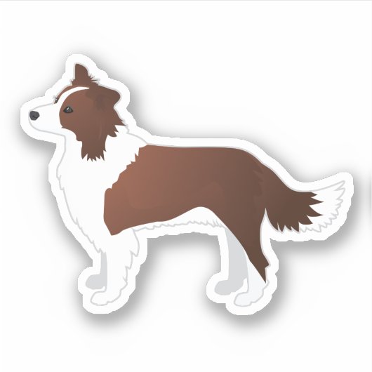 Rand Collie Red Hondenras Side Uitzicht Silhouette Sticker (Voorkant)