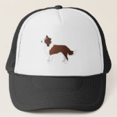 Rand Collie Red Hondenras Side Uitzicht Silhouette Trucker Pet (Voorkant)