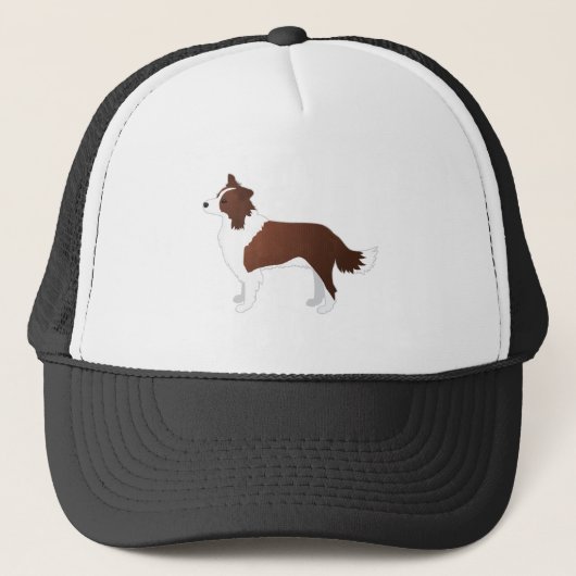 Rand Collie Red Hondenras Side Uitzicht Silhouette Trucker Pet (Voorkant)