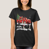 Rand Collie Riding Red Truck Merry Kerstmis X-m T-shirt (Voorkant)