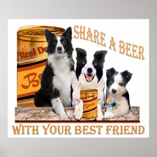Rand Collie Share A Beer Poster (Voorkant)