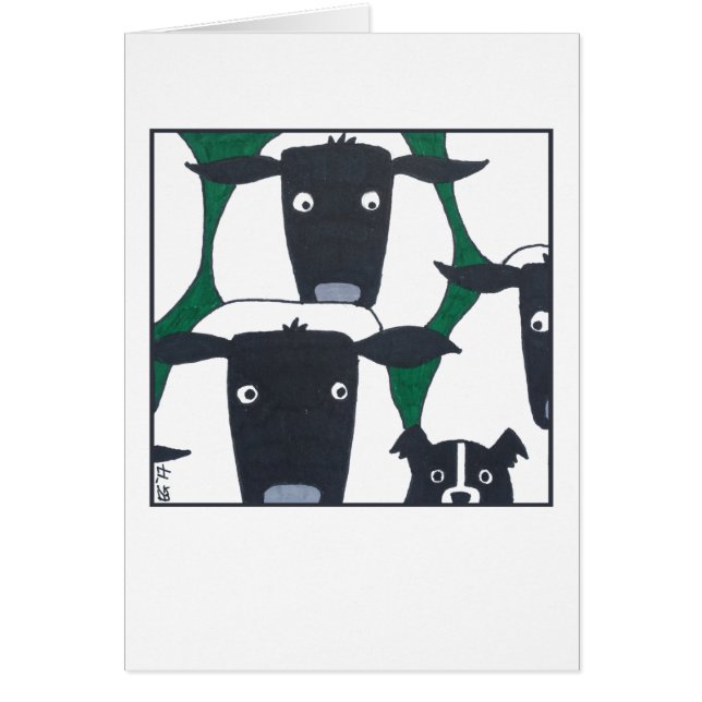 Rand Collie & Sheep Blank Card (Voorkant)