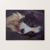 Rand Collie Sheep Dog Portret Painting Legpuzzel (Horizontaal)