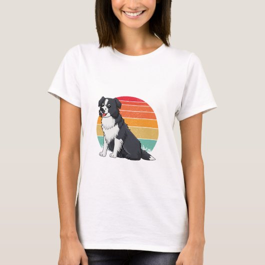 Rand colliehond t-shirt (Voorkant)