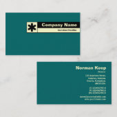 Rand geëtiketteerd - Blauwgroen 006666 Visitekaartje (Voorkant / Achterkant)