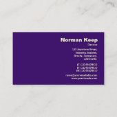 Rand geëtiketteerd - Diep Paars geborsteld Visitekaartje (Achterkant)