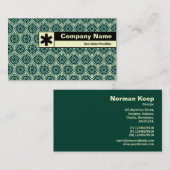 Rand geëtiketteerd - Groen Geometrisch Patroon II Visitekaartje (Voorkant / Achterkant)