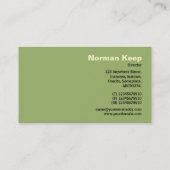 Rand geëtiketteerd - Groene in reliëf gemaakte Tex Visitekaartje (Achterkant)