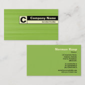 Rand geëtiketteerd Monogram - geborsteld Groen Visitekaartje (Voorkant / Achterkant)