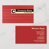 Rand geëtiketteerd Monogram - geborsteld rood Visitekaartje (Voorkant / Achterkant)