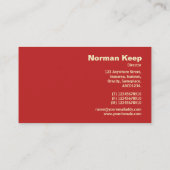 Rand geëtiketteerd Monogram - geborsteld rood Visitekaartje (Achterkant)