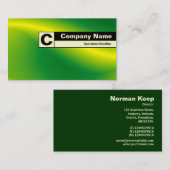 Rand geëtiketteerd Monogram - Groene Golf Visitekaartje (Voorkant / Achterkant)