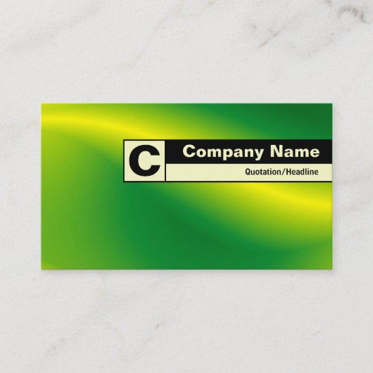 Rand geëtiketteerd Monogram - Groene Golf Visitekaartje (Voorkant)