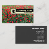 Rand gelabeld - Bed of Red Tulips 01 Visitekaartje (Voorkant / Achterkant)