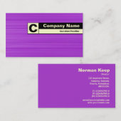 Rand gelabeld monogram - geborsteld Paars Visitekaartje (Voorkant / Achterkant)
