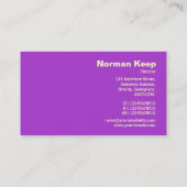 Rand gelabeld monogram - geborsteld Paars Visitekaartje (Achterkant)