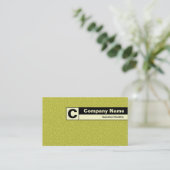Rand gelabeld Monogram - gele reliëftekst Visitekaartje (Staand voorkant)