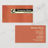 Rand gelabeld monogram - Geschilderde Terracotta Visitekaartje (Voorkant / Achterkant)