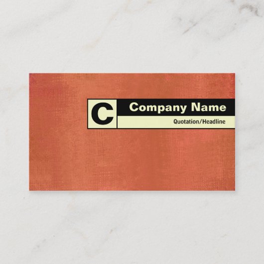 Rand gelabeld monogram - Geschilderde Terracotta Visitekaartje (Voorkant)