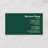 Rand gelabeld monogram - Groen geometrisch patroon Visitekaartje (Achterkant)