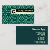 Rand gelabeld monogram - Groen Star Wheel Visitekaartje (Voorkant / Achterkant)