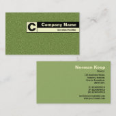 Rand gelabeld Monogram - groene reliëftekst Visitekaartje (Voorkant / Achterkant)