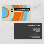 Rand gelabeld Monogram - kleurrijke cirkel 03 Visitekaartje (Voorkant / Achterkant)